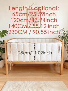 1件裝嬰兒床圍護墊，防撞軟墊式一體式嬰兒床護欄，嬰兒床圍，純色極簡風嬰兒床圍，Ins風幼兒房裝飾 - 立體床圍 - 查看 2