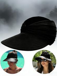1pc Women's Wide Brim Sun Hat, Summer UV Protection Hat UPF 50+, Beach Hat, Foldable Golf Sun Hat - A - View 11