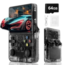 R36S Retro Handheld Game Console, 3.5 Inch IPS Screen, 64GB Memory, Over 30,000 Games, Based On LINXU Open Source ARKOS, 3500mAh Battery (Dark Blue) - Black - View 7