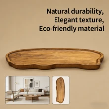 乡村风格花形红木托盘 - 小吃托盘、甜点托盘、餐盘、咖啡茶碟 - 适用于小吃、晚餐、甜点、下午茶、生日、婚礼、派对等各种场合，也适合装饰和摆放在户外餐桌、房间/客厅、厨房、庭院等处。 - 鏽棕色 - 查看 7