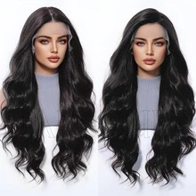 Women' 13*4 Front Lace Wig With 71.12cm Deep Brown Body Hair - -Resistant Fiber Suitable For Daily Wear, Parties, Cosplay & Music Festivals - Look & Easy Maintenance (Lace Cap) - Multicolor - View 8