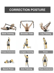 1条装弹力瑜伽阻力带，多节设计，适用于成人舞蹈训练、健身房及家庭普拉提锻炼、健身训练 - 彩色 - 查看 8