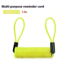 AiScrofa Candado de cable con cerradura para disco de motocicleta, candado de disco antirrobo de PVC para motocicleta y bicicleta, recordatorio de cable de advertencia en espiral de color rojo - Multicolor - Ver 8