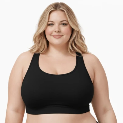 Top Plus Size Feminino Alta Sustentação Sem Bojo Confortável Academia Dia a Dia