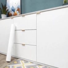 Colorful Adhesive Washable Wallpaper 5 Meters For Wrapping Furniture, Decorating Kitchen, Bedroom, Living Room, Bathroom - 白色 5米 x 45厘米 - 查看 2