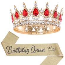 2pcs/Set Baroque Bridal Crown + Shoulder Strap, "Birthday Queen" Set, Bridal Crown Headpiece, Wedding/Birthday/Christmas Party, Suitable For Women, Masquerade Party Headpiece - Multicolor - View 8