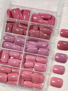 150片棕色梅洛色可卸人造指甲片，母亲节礼物及美甲用品 - 彩色 - 查看 2