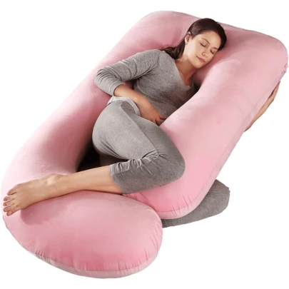 U-Shaped Pregnancy Pillow with Removable Cover & Multifunctional Waist Support - Full-Body Support for Back, Hips, Legs - Soft Cushion Suitable for Side Sleeping, Prenatal & Postpartum - Ideal for Expecting Mothers
