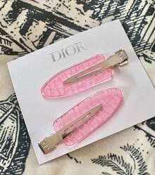 Dior 2个/套 粉色透明树脂发夹，适合日常佩戴 - 粉色 - 查看 5