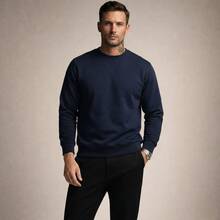 Crew Neck Sweatshirt, Versatile Winter Sweater, Premium Outerwear For Maximum Comfort. - Black - View 4