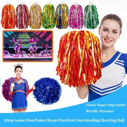 30cm Game Pom Poms Cheap Practical Cheerleading Cheering Ball Sports Match Vocal Dance Party Concert Decorator Come On Props Club Supplies