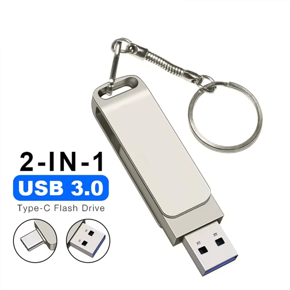BIYETIMI 2-In-1 OTG USB-C Metal Flash Drive 3.0 Dual Interface 64GB 128GB 256GB - View 1