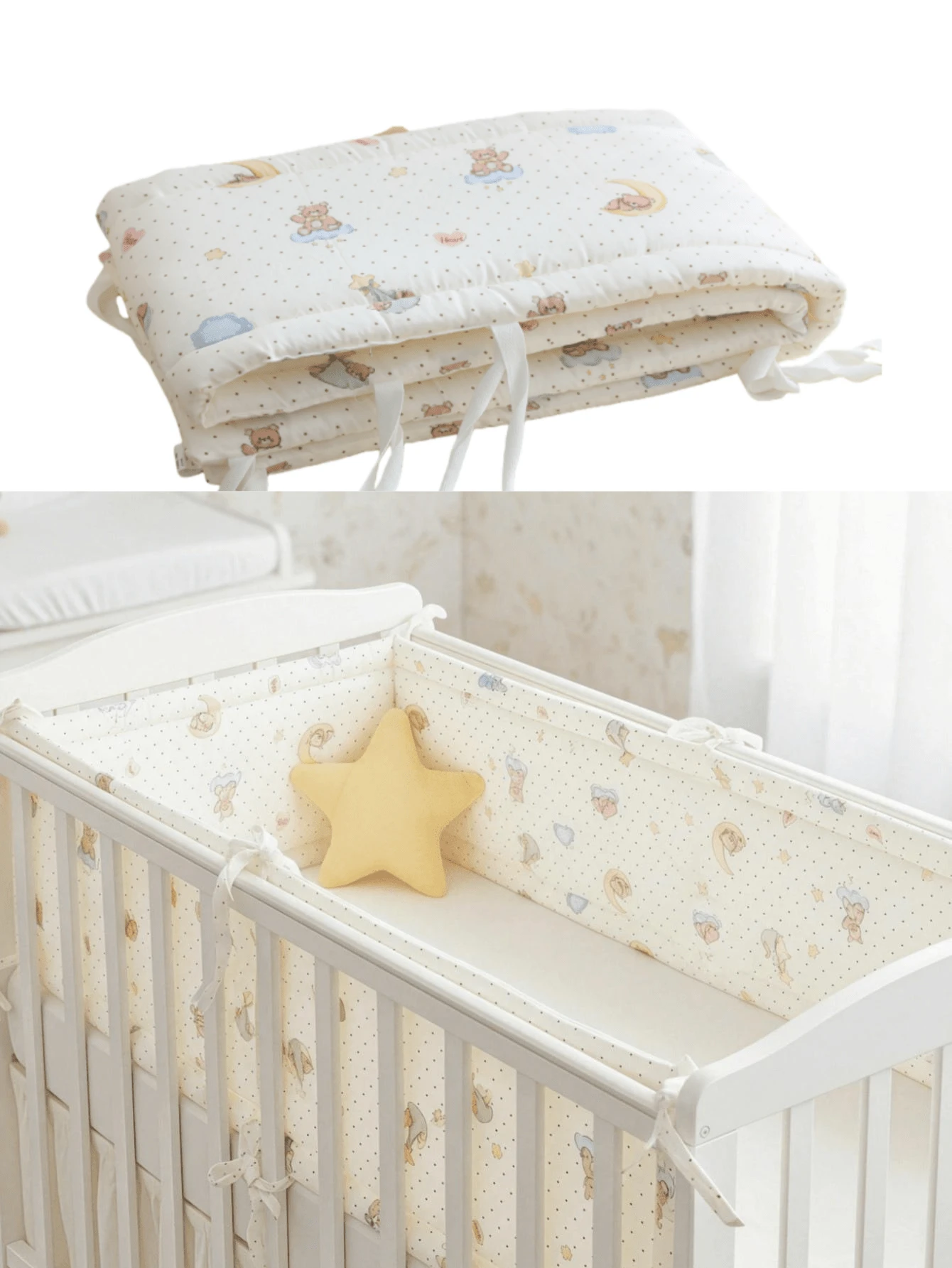 1件装INS风舒适婴儿床围栏，新生儿婴儿床安全护栏，保护宝宝头部和身体免受碰撞，全方位保护婴儿床，加厚防撞护栏，婴儿房装饰 - 彩色 - 查看 1