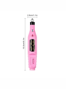 粉色电动指甲磨甲器 - 多功能美甲护理工具，配备多种磨头，USB供电，适合家庭使用和美甲 - 彩色 - 查看 8