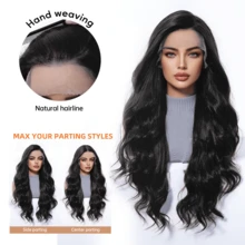 Women' 13*4 Front Lace Wig With 71.12cm Deep Brown Body Hair - -Resistant Fiber Suitable For Daily Wear, Parties, Cosplay & Music Festivals - Look & Easy Maintenance (Lace Cap) - Multicolor - View 6