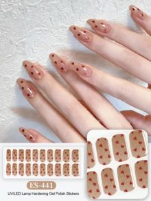 Emi凝胶美甲贴纸，透明底，20片装，需配合UV灯使用，沙龙品质，持久耐用，ES20跨境批发红皮书美甲贴纸，适用于指尖 - 摩卡棕 - 查看 9