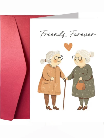 بطاقة تهنئة صديقات إلى الأبد مناسبة لأفضل صديقة - بطاقة صديقة جميلة بنص إنجليزي، بطاقة شكر عيد ميلاد لأخوات الروح، لأفضل الأصدقاء، الزملاء، زملاء الفصل - ذات معنى لمناسبات الصداقة والحفلات