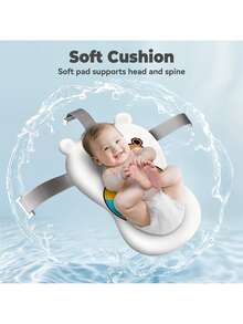 1PC Collapsible Baby Bathtub With Soft Cushion & Thermometer - Portable Travel Infant Tub For Newborn To Toddler (0-36 Months) - Non-Slip, Durable & Includes Floating Pad - Xám - Xem 7
