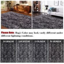 1pc Vintage-Style Geometric Pattern Decorative Rug/Mat, Faux Wool Fabric, Low Pile, Soft & Foldable, Machine Washable, Suitable For Living Room, Bedroom, Study, All Seasons, Pet-Friendly - Black - View 7