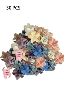 30 piezas/paquete Pinzas para el cabello con diseño de garra de pollo de colores, colores aleatorios, mini pinzas para el cabello para mujeres, lindas y elegantes, agarre fuerte, perfectas para coletas y peinados recogidos, accesorios para el cabello, pinzas de moda, sujetadores de cabello para mujeres - Multicolor - Ver 8