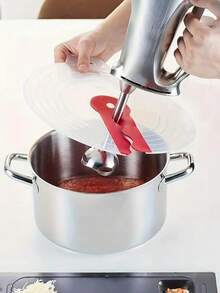 1个硅胶防溅罩，适用于搅拌碗，防止鸡蛋、面糊和酱汁飞溅，非常适合圣诞节、万圣节、感恩节和情人节的烹饪准备，适用于手动和电动搅拌器，防溅罩 - 彩色 - 查看 6