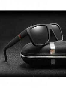 黑色复古大框时尚百搭男士眼镜 - 黑色 - 查看 1