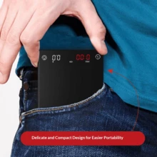 迷你可充电手冲咖啡电子秤，带定时器，精确到0.1克，防滑防水厨房秤 - 黑色 - 查看 3