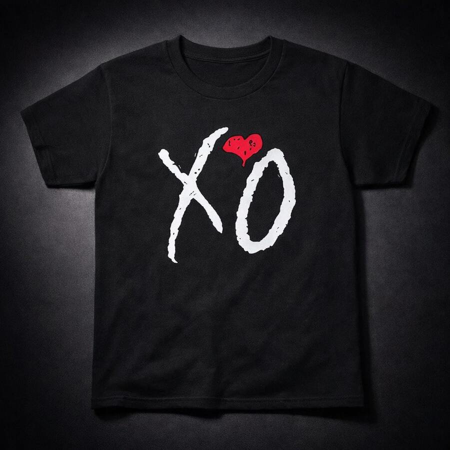 XO  Men's T-Shirt Printed International Pop T-Shirt Modern 100% Premium Cotton Streetwear Casual - 黑色 - 查看 1
