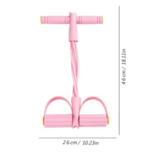 Pedal Resistance Band  Fitness Ankle Puller Yoga Multifunction Tension Bands Rope Workout Trainer Exerciser - Pink - View 6