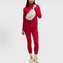 Lululemon Women's Scuba Full-Zip Hoodie Classic Hooded Jacket Fit Track Jacket Full Zip Outerwear Breathable Warm Athletic Sweatshirt With Thumbholes - 紅色 - 查看 3