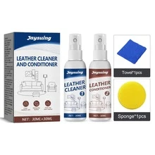 Kit de Limpieza para el Hogar Jakehoe | Jabón Concentrado para Trapear Pisos, Limpiador y Acondicionador para Cuero, Cera para Muebles de Madera y Limpiador de Baño | Limpieza Profunda, Elimina Olores, Restaura Brillo, Fácil de Usar, Superficies Delicadas | Ideal para el Cuidado Diario del Hogar | 120ml + 80ml + 30ml + 30ml - Limpiador y acondicionador para cuero. - Ver 8