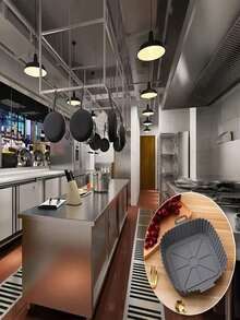 1件装，加厚大容量空气炸锅垫，烤箱垫，厨房用具，空气炸锅烤箱配件，易清洁不可折叠空气炸锅内衬篮，可重复使用食品空气炸锅烤箱配件，烘焙纸内衬替代品，可重复使用的方形硅胶空气炸锅内衬，父亲节、母亲节、圣诞节、感恩节、万圣节、情人节礼物 - 彩色 - 查看 3