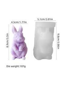 1pc Easter Rabbit Candle Mold Set Exquisite Design For DIY Handmade Soap Candle Gypsum Craft Holiday Gift Silicone Mold Easter Valentine's Day Christmas Wedding - A - View 10
