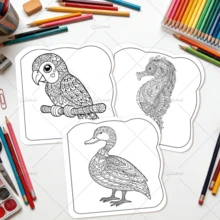 GDTME Kreatives Mandala Malbuch, 24 Seiten dicke nicht-transparente Innenseiten, Mandala Tier Thema Malbuch, Liebe und Freundschaft Illustrationen, Neujahrsgeschenk, Ostern, Valentinstag, Geburtstag Urlaubsgeschenk, Malbuch für Erwachsene, Zeichenbuch für beste Freunde. Hilft Stress abzubauen, geeignet für Bürobedarf und Schulmaterial. - Alien-Buch - Übersicht 5