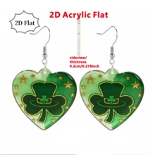 St. Patrick's Day Clover Earrings – 2D Acrylic Green Shamrock Design, Lucky Festival Gifts For Women - Multicolor - View 21