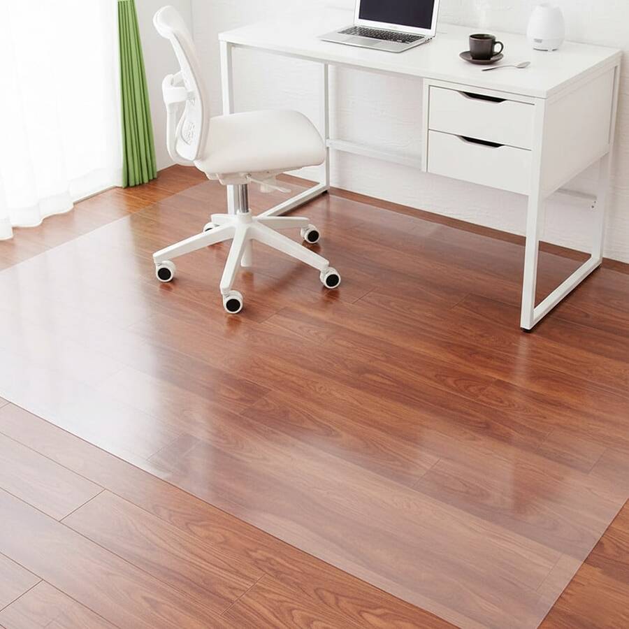 1.5mm厚 チェアマット 透明 90×120cm クリア 床保護マット 厚み1.5mm PVC マット 大型デスク足元マット 床傷防止 特大サイズ オフィス/食卓/フロア/畳/机下/椅子/床暖房対応 (90x120cm, 1.5mm) - 透明 - チェックする 1