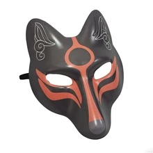 1pc Halloween Party Costume LARP Cosplay PU Leather Fox Mask - Multicolor - View 6
