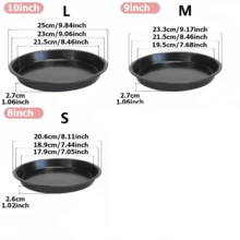 1pc/3pcs Round Pizza Pan, Oven , Non-Stick Pizza Tray, Carbon Steel Pizza Plate, Crispy Crust Pizza Set, Round Baking Pan, Suitable For Frozen And Homemade Pizza - Multicolor - View 6