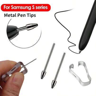 Punta de bolígrafo de metal, compatible con Samsung Galaxy Tab S6 S7 S8 S9 S Pen, Galaxy Note20 Note10 Stylus Pen Tip, S22 S23 S24 Ultra Punta de bolígrafo de repuesto, regalo de cumpleaños, vacaciones para madre, familia y amigos