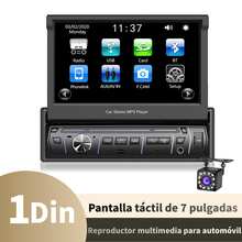 Autoestéreo 1DIN Pantalla Retráctil Táctil 7Pulgadas estereo para carro USB Bluetooth Cámara car audio - B - Ver 1