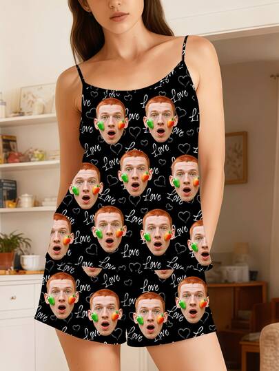 Bộ đồ ngủ nữ có thể tùy chỉnh, bộ áo hai dây in chữ có thể tùy chỉnh với ảnh, bộ đồ ngủ cá nhân hóa, đồ ngủ đôi cho chị em/bạn thân, đồ ngủ nữ, quà tặng cặp đôi, quà tặng đồ ngủ tùy chỉnh, quà tặng vui nhộn, quà tặng kỷ niệm, đồ ngủ đôi, bộ đồ ngủ tùy chỉnh, đồ ngủ ngày Valentine, quà tặng ngày lễ, quà tặng cá nhân hóa thời trang và dễ thương dành cho cô ấy