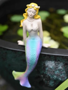 1 Tượng nàng tiên cá bằng nhựa resin quyến rũ, lý tưởng để trang trí khu vườn thần tiên, trang trí nhà cửa và bàn làm việc, được những người yêu thích đồ thủ công thần tiên ưa chuộng. - A - Xem 5