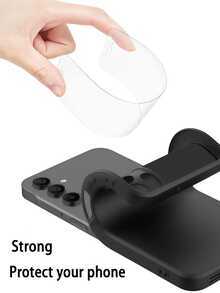黑色钢化玻璃屏幕保护膜 1 片高清钢化玻璃屏幕保护膜 + 1 个黑色磨砂手机壳，兼容三星 S25 S25+ S25 Ultra S25 Edge 和苹果 17 17 Pro 17 Pro Max，9H 高清防刮防摔，春季礼物，最多可使用 1 次。 - 無色 - 查看 5