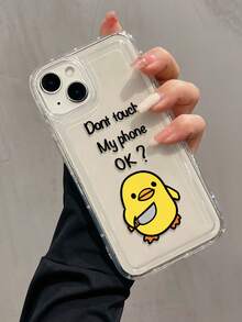 1个充气英文文字黄色小鸭极简TPU防震手机壳，兼容 17、16、15、14、13、12、11 Pro Max、Air和系列 - 彩色 - 查看 2