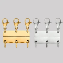 Layered Magnetic Necklace Clasp, 18K Gold And Silver Separators For Stackable Necklace Clasps, Jewelry Clasps For Necklace Separation And Extension - Multicolor - View 8
