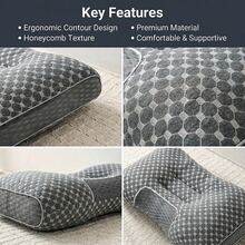 1pc/2pcs Of Cervical Pillow, Designed For Ergonomic Neck Suitable For Side, Back, And Stomach Sleepers, Featuring A Breathable Pillowcase - Size 1000G/2000G - 淺灰色 - 查看 5