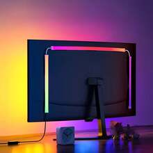 1 pieza Tira de luz LED para monitor de computadora, luz de ambiente para juegos con control remoto USB de 4 botones, brillo ajustable y cambio de color, tira de luz LED RGB para oficina, sala de estar, vitrina, decoración de mesita de noche, accesorio de computadora, regalo de cumpleaños - USB - Ver 5