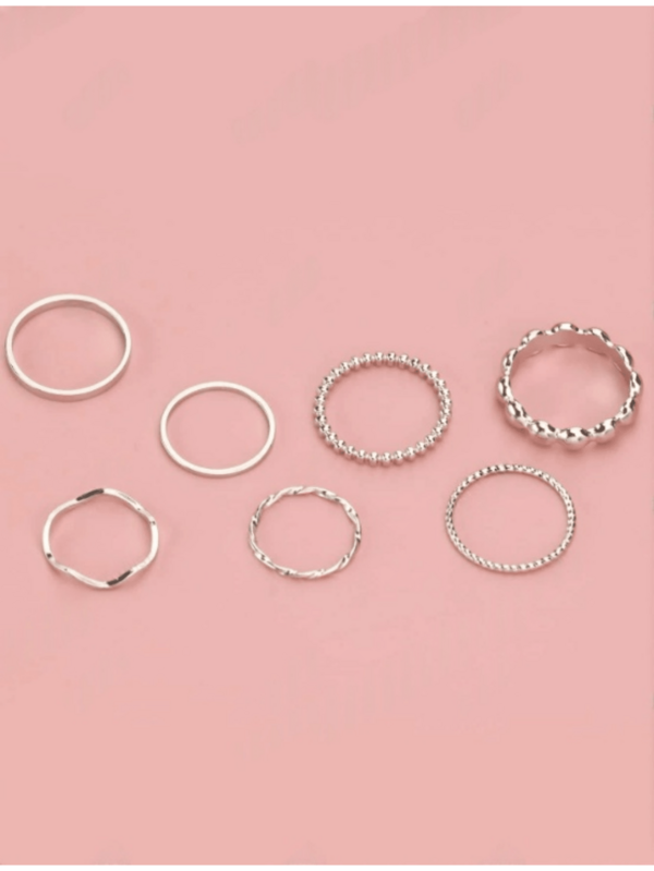 Juego de 7 anillos, anillos midi apilables de moda, anillos de nudillos para mujer