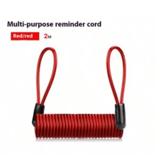 AiScrofa Candado de cable con cerradura para disco de motocicleta, candado de disco antirrobo de PVC para motocicleta y bicicleta, recordatorio de cable de advertencia en espiral de color rojo - Multicolor - Ver 26