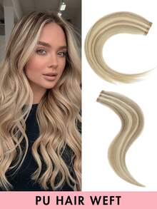 Seamless Invisible Tape-In Human Hair Extensions - No Glue, Natural Straight Hair, 12-20 Inches, Salon Quality - Multicolor - View 22